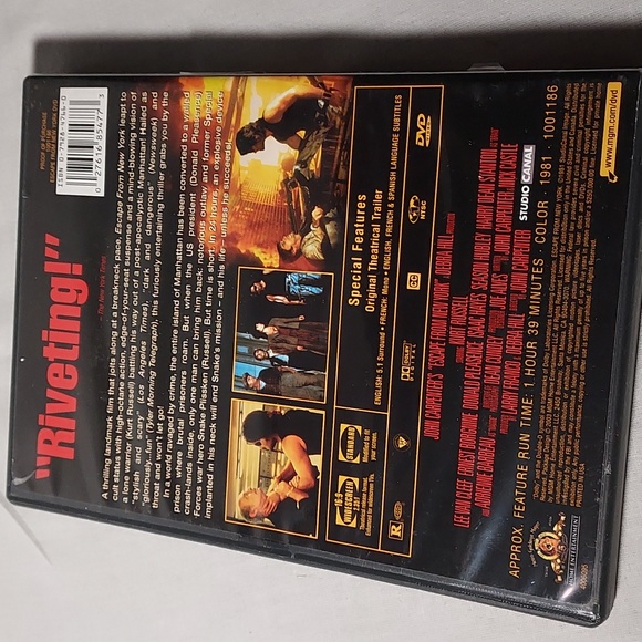 Vintage Escape from New York Kurt Russell 2000 DVD - Picture 2 of 4